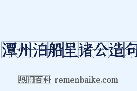 潭州泊船呈诸公造句是什么意思的图片